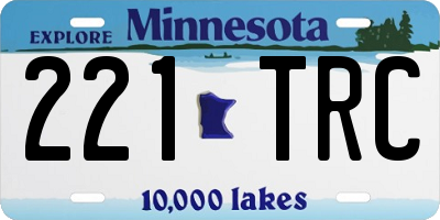 MN license plate 221TRC