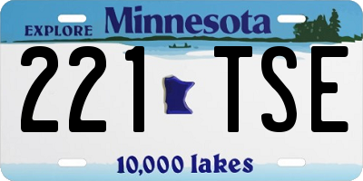 MN license plate 221TSE