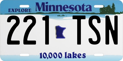MN license plate 221TSN