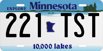 MN license plate 221TST