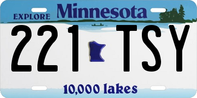 MN license plate 221TSY