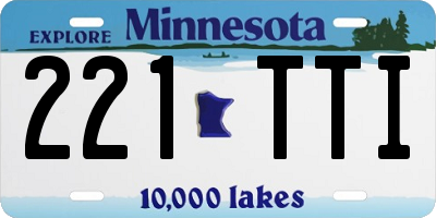 MN license plate 221TTI