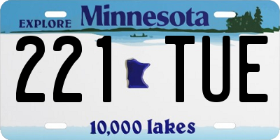MN license plate 221TUE