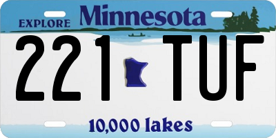 MN license plate 221TUF