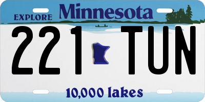 MN license plate 221TUN