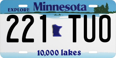 MN license plate 221TUO