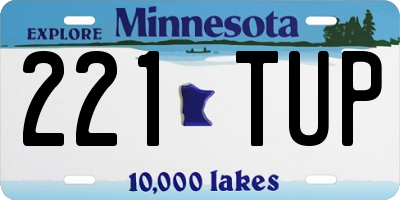 MN license plate 221TUP