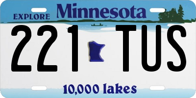 MN license plate 221TUS