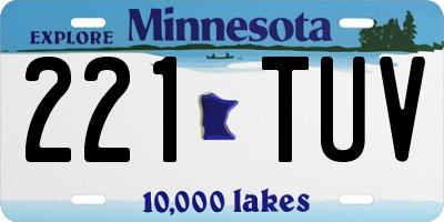 MN license plate 221TUV