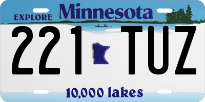 MN license plate 221TUZ