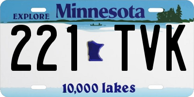 MN license plate 221TVK