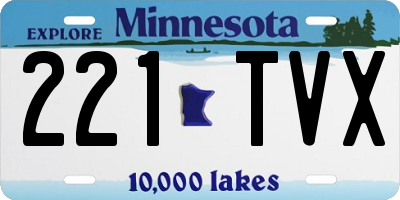 MN license plate 221TVX