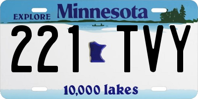 MN license plate 221TVY