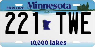 MN license plate 221TWE