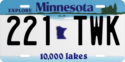 MN license plate 221TWK