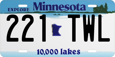 MN license plate 221TWL