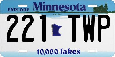 MN license plate 221TWP
