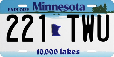 MN license plate 221TWU