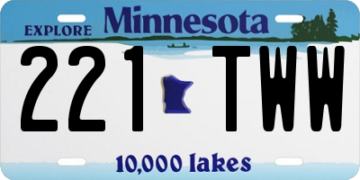 MN license plate 221TWW