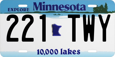 MN license plate 221TWY