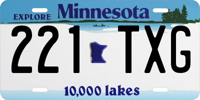 MN license plate 221TXG