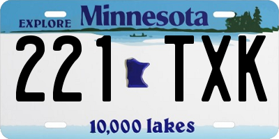 MN license plate 221TXK
