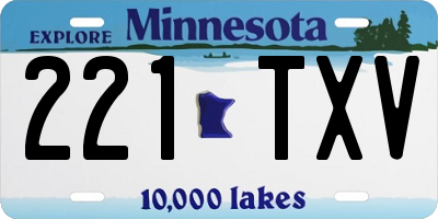 MN license plate 221TXV