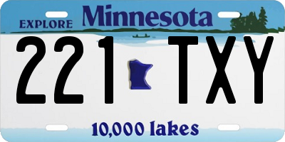 MN license plate 221TXY