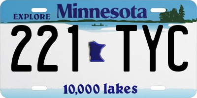 MN license plate 221TYC