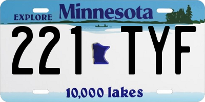 MN license plate 221TYF