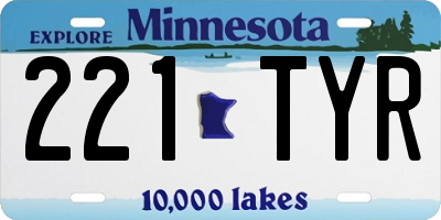 MN license plate 221TYR
