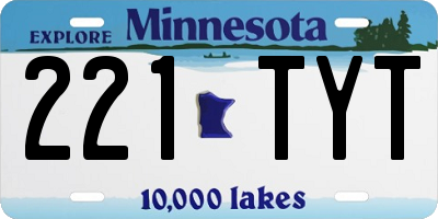 MN license plate 221TYT