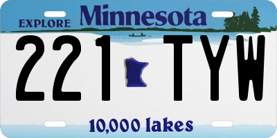 MN license plate 221TYW