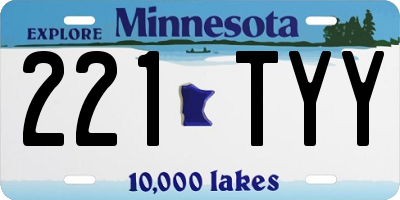 MN license plate 221TYY