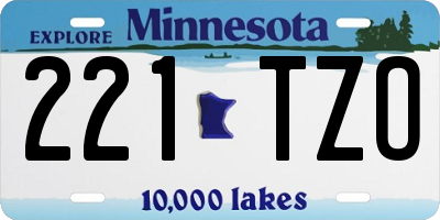 MN license plate 221TZO