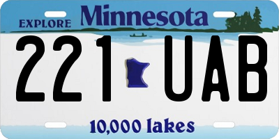 MN license plate 221UAB