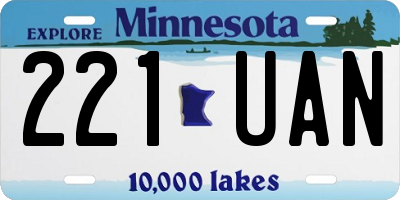 MN license plate 221UAN