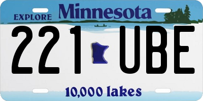 MN license plate 221UBE