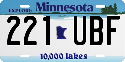 MN license plate 221UBF
