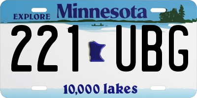 MN license plate 221UBG