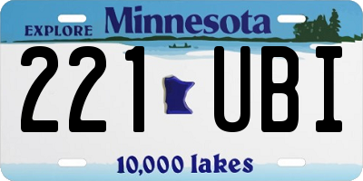 MN license plate 221UBI