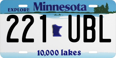 MN license plate 221UBL