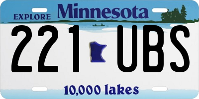 MN license plate 221UBS