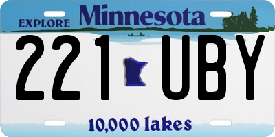 MN license plate 221UBY