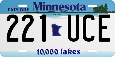 MN license plate 221UCE