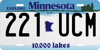 MN license plate 221UCM