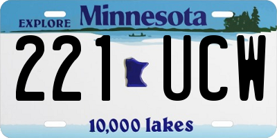 MN license plate 221UCW