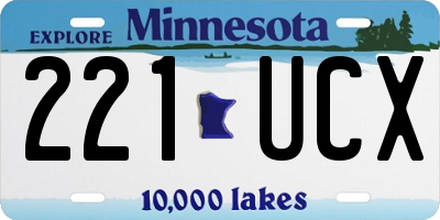 MN license plate 221UCX