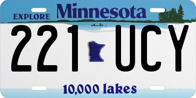 MN license plate 221UCY