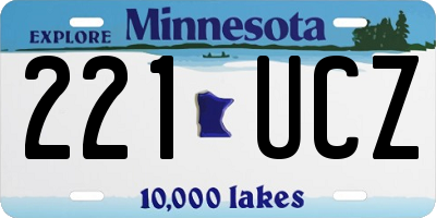 MN license plate 221UCZ